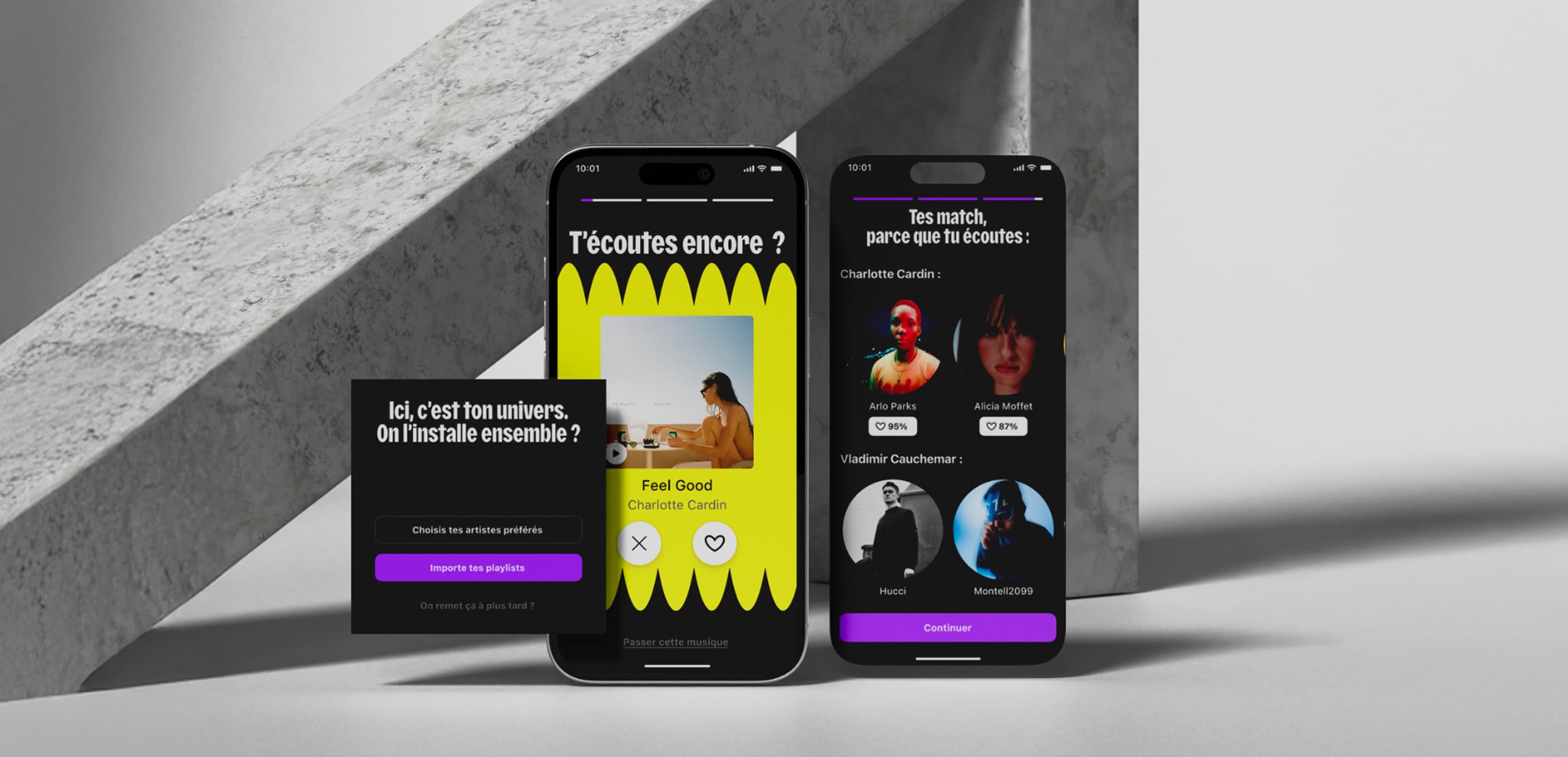 Aperçu du projet Deezer — interface de l'application musicale