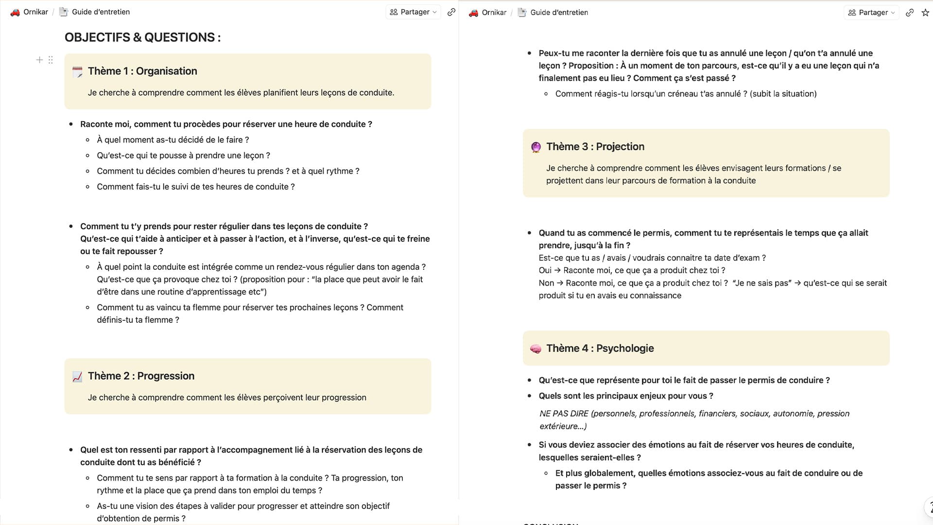 Guide d'entretient – Notion